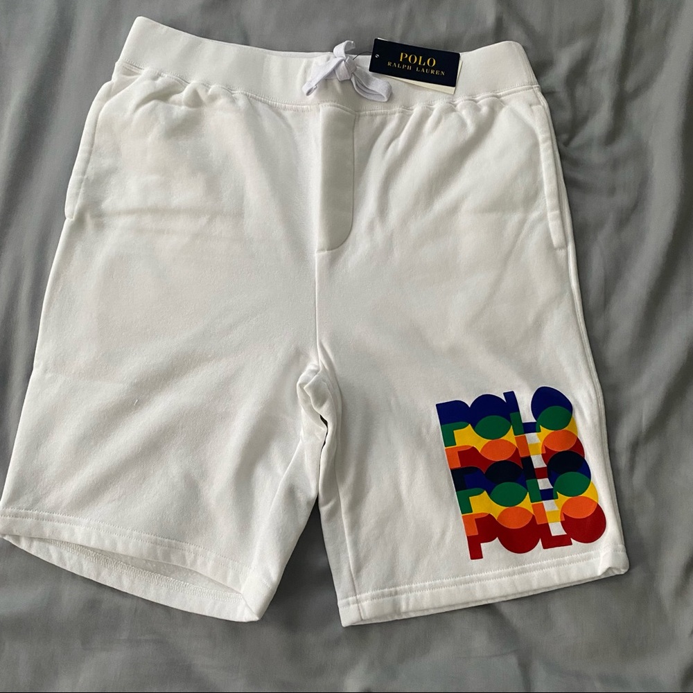 Polo Ralph Lauren Fleece Shorts - 8 inch - White - NEW Medium